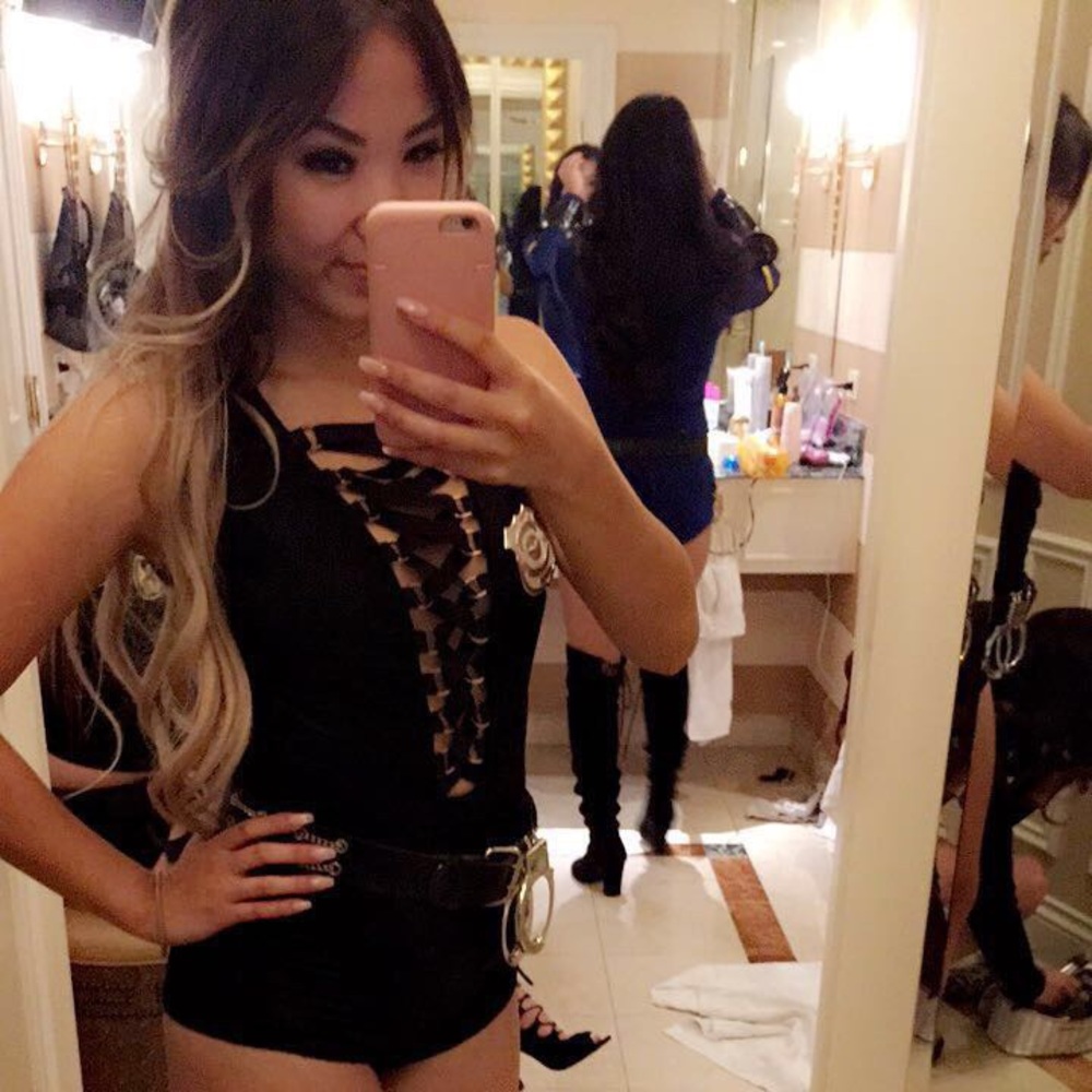 Black lace up body suit